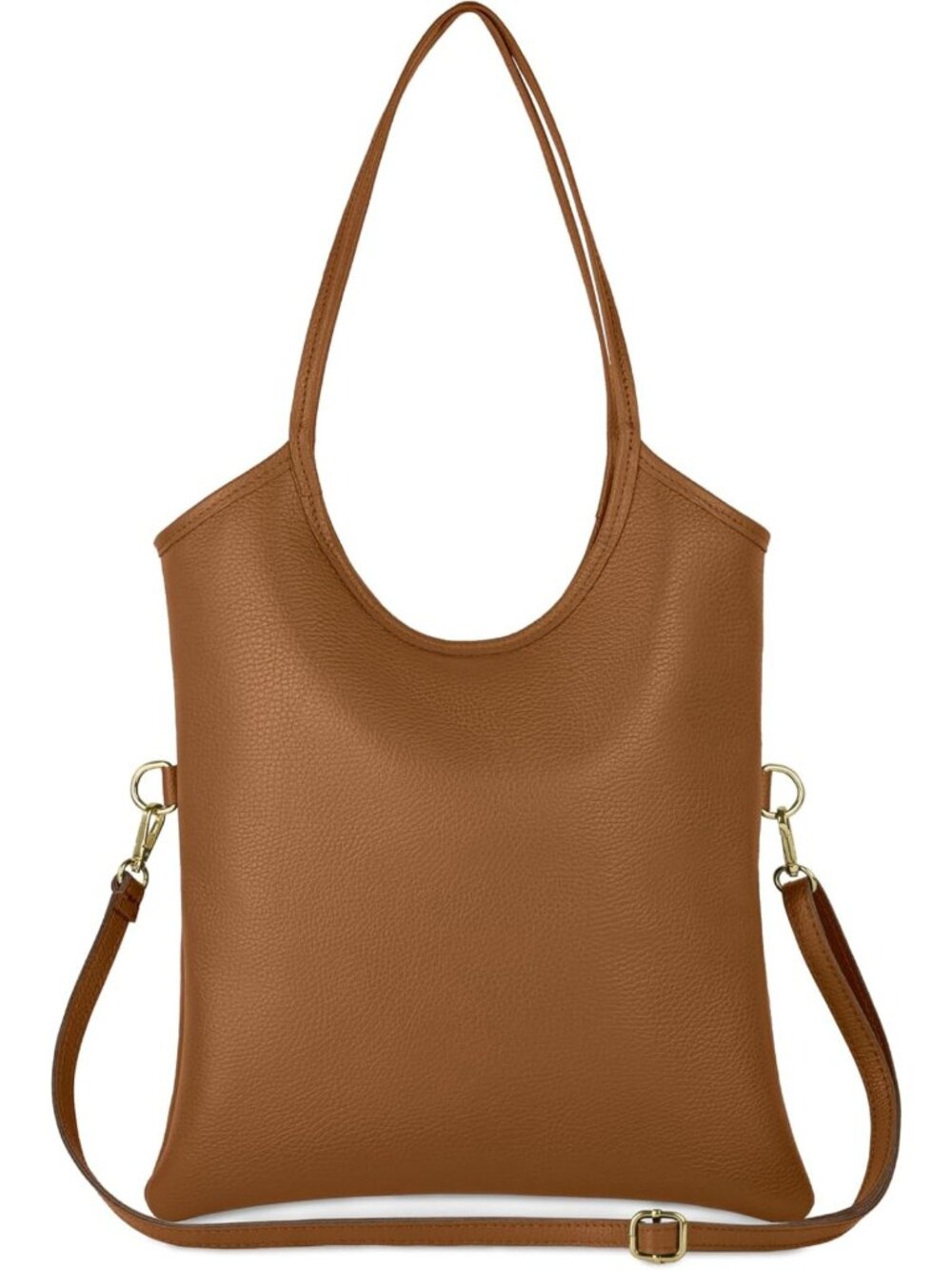 Stylish Medium Pebbled Leather Tote Bag for Women | Zipper & Adjustable Strap